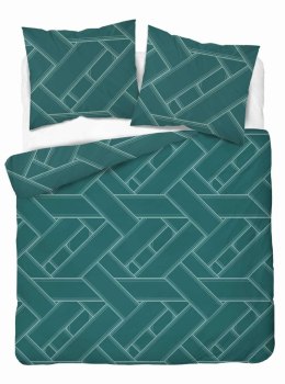 Pościel satynowa 160x200 turkusowa geometria 4911 A Home Satin 80