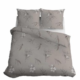Pościel satynowa 220x200 beżowa kwiaty 4916 A Home Satin 80
