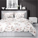 Pościel satynowa 220x200 biała beżowa kwiaty 4915 B Home Satin 80 Pościel satynowa 220x200 biała beżowa kwiaty 4915 B Home Satin 80