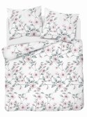 Pościel satynowa 220x200 biała miętowa kwiaty 4915 A Home Satin 80 Pościel satynowa 220x200 biała miętowa kwiaty 4915 A Home Satin 80