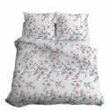 Pościel satynowa 220x200 biała miętowa kwiaty 4915 A Home Satin 80 Pościel satynowa 220x200 biała miętowa kwiaty 4915 A Home Satin 80