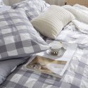 Pościel z mikrofibry 220x200 Creasy kremowa kratka marszczona I24 Pościel z mikrofibry 220x200 Creasy kremowa kratka marszczona I24