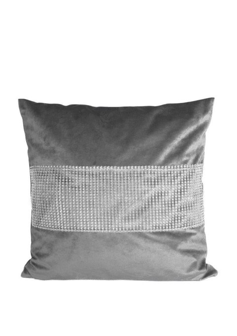 Poszewka dekoracyjna 40x40 Velvet szara ciemna welurowa cyrkonie Faro Poszewka dekoracyjna 40x40 Velvet szara ciemna welurowa cyrkonie Faro
