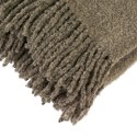 Koc wełniany merynos Buckle 140x200 cappuccino z frędzlami