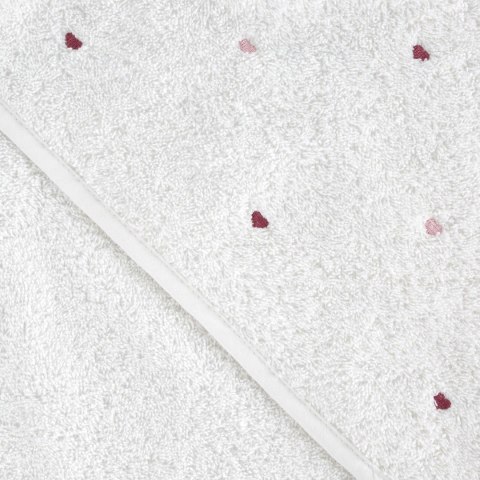 Okrycie kąpielowe 100x100 Baby 56 biały różowy serca ręcznik z kapturkiem 400g/m2 Eurofirany Okrycie kąpielowe 100x100 Baby 56 biały różowy serca ręcznik z kapturkiem 400g/m2 Eurofirany