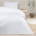 Poszewka hotelowa 50x60 biała adamaszkowa na zakładkę paski 2 cm
