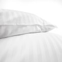 Poszewka hotelowa 50x60 biała adamaszkowa na zakładkę paski 2 cm