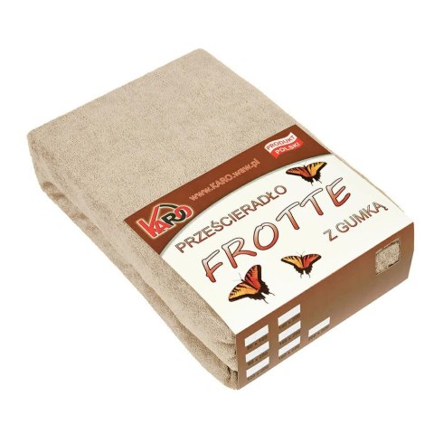 Prześcieradło frotte z gumką 80x160 beżowe cappuccino 076 grube 200g/m2 KARO Prześcieradło frotte z gumką 80x160 beżowe cappuccino 076 grube 200g/m2 KARO