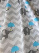 Pościel bawełniana 160x200 wzór 1139E Słonik z niebieską parasolką Nowość Pościel bawełniana 160x200 wzór 1139E Słonik z niebieską parasolką Nowość