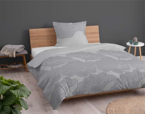 Pościel bawełniana 140x200 szara kwiaty z jedną poszewką 4966B Bawełna 84 Pościel bawełniana 140x200 szara kwiaty z jedną poszewką 4966B Bawełna 84