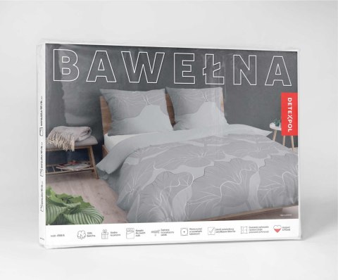 Pościel bawełniana 220x200 szara kwiaty 4966B Bawełna 84 Pościel bawełniana 220x200 szara kwiaty 4966B Bawełna 84