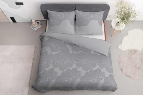 Pościel bawełniana 220x200 szara kwiaty 4966B Bawełna 84 Pościel bawełniana 220x200 szara kwiaty 4966B Bawełna 84