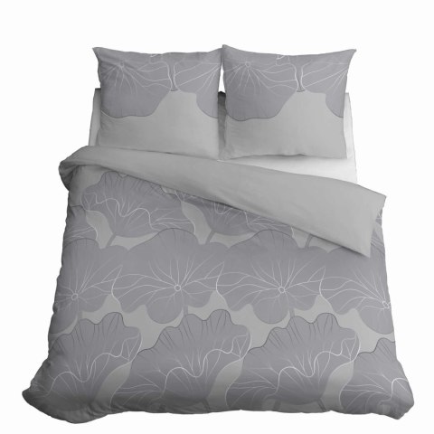 Pościel bawełniana 220x200 szara kwiaty 4966B Bawełna 84 Pościel bawełniana 220x200 szara kwiaty 4966B Bawełna 84