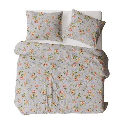 Pościel flanelowa 160x200 1721N szara zielona pomarańczowa kwiaty Flanela Komfort zapinana na guziki Pościel flanelowa 160x200 1721N szara zielona pomarańczowa kwiaty Flanela Komfort zapinana na guziki