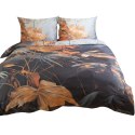 Pościel satynowa 140x200 Liście szara ruda 12402 SATYNLOVE PREMIUM Pościel satynowa 140x200 Liście szara ruda 12402 SATYNLOVE PREMIUM
