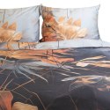 Pościel satynowa 140x200 Liście szara ruda 12402 SATYNLOVE PREMIUM Pościel satynowa 140x200 Liście szara ruda 12402 SATYNLOVE PREMIUM