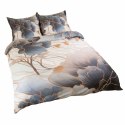 Pościel satynowa 160x200 Kwiaty szara beżowa 12405 SATYNLOVE PREMIUM Pościel satynowa 160x200 Kwiaty szara beżowa 12405 SATYNLOVE PREMIUM