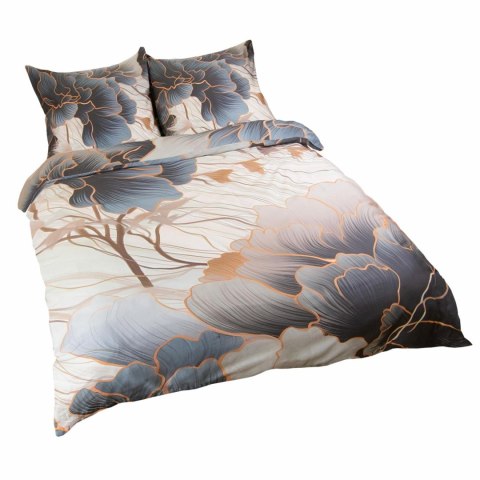 Pościel satynowa 160x200 Kwiaty szara beżowa 12405 SATYNLOVE PREMIUM Pościel satynowa 160x200 Kwiaty szara beżowa 12405 SATYNLOVE PREMIUM