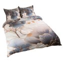 Pościel satynowa 160x200 Kwiaty szara beżowa 12405 SATYNLOVE PREMIUM Pościel satynowa 160x200 Kwiaty szara beżowa 12405 SATYNLOVE PREMIUM