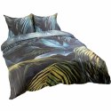 Pościel satynowa 160x200 Liście czarna turkusowa 12403 SATYNLOVE PREMIUM Pościel satynowa 160x200 Liście czarna turkusowa 12403 SATYNLOVE PREMIUM