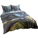 Pościel satynowa 160x200 Liście czarna turkusowa 12403 SATYNLOVE PREMIUM Pościel satynowa 160x200 Liście czarna turkusowa 12403 SATYNLOVE PREMIUM
