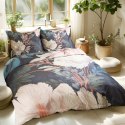 Pościel satynowa 220x200 Kwiaty czarna pudrowa 12404 SATYNLOVE PREMIUM Pościel satynowa 220x200 Kwiaty czarna pudrowa 12404 SATYNLOVE PREMIUM