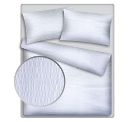 Pościel z kory 180x200 biała jednobarwna zamek 100% bawełna