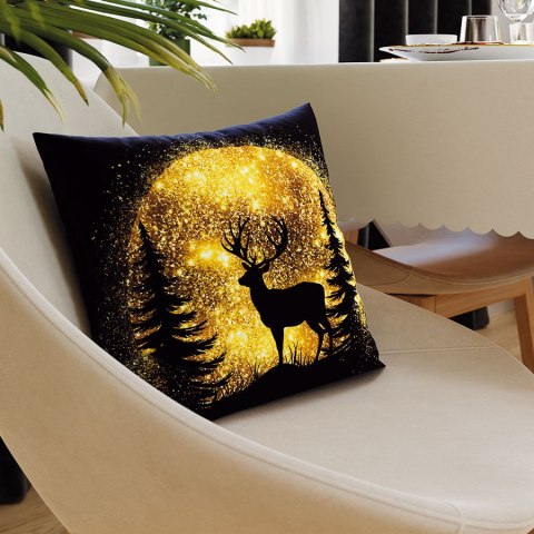 Poszewka świąteczna 40x40 Brokatowy jelonek czarna PBN286/POP/005/040040/1 Poszewka świąteczna 40x40 Brokatowy jelonek czarna PBN286/POP/005/040040/1