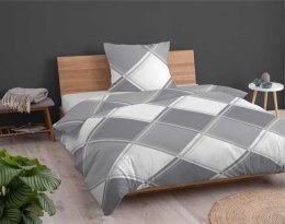Pościel flanelowa 140x200 szara kratka z jedną poszewką 4955 A Flanela 2024