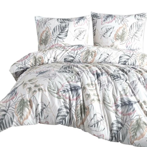 Pościel flanelowa 160x200 31505/1 biała wielokolorowa liście Flanelove Pościel flanelowa 160x200 31505/1 biała wielokolorowa liście Flanelove