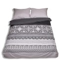 Pościel flanelowa 160x200 F-91 szara grafitowa ornamenty paski Matex Pościel flanelowa 160x200 F-91 szara grafitowa ornamenty paski Matex
