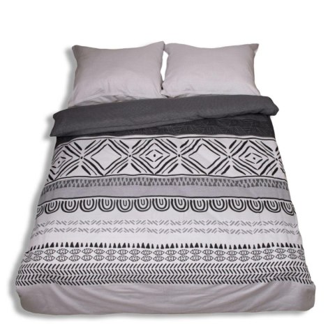 Pościel flanelowa 160x200 F-91 szara grafitowa ornamenty paski Matex Pościel flanelowa 160x200 F-91 szara grafitowa ornamenty paski Matex