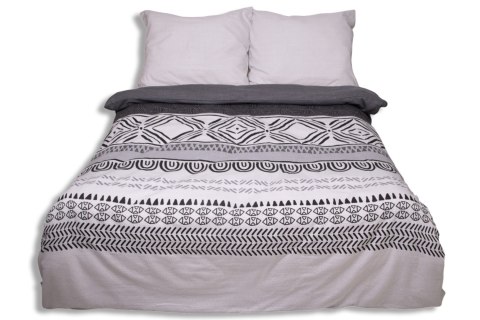 Pościel flanelowa 160x200 F-91 szara grafitowa ornamenty paski Matex Pościel flanelowa 160x200 F-91 szara grafitowa ornamenty paski Matex