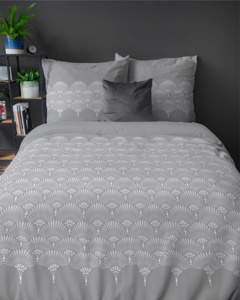 Pościel flanelowa 160x200 szara rozeta 4951 B Flanela 2024 Pościel flanelowa 160x200 szara rozeta 4951 B Flanela 2024