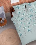 Pościel flanelowa 220x200 miętowa kwiaty 4953 B Flanela 2024