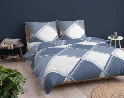 Pościel flanelowa 220x200 niebieska kratka 4955 B Flanela 2024 Pościel flanelowa 220x200 niebieska kratka 4955 B Flanela 2024