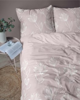 Pościel flanelowa 220x200 pudrowa kwiaty 4946 A Flanela 2024