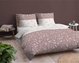 Pościel flanelowa 220x200 pudrowa różowa listki 4942 B Flanela 2024