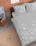 Pościel flanelowa 220x200 szara liście 4943 B Flanela 2024 Pościel flanelowa 220x200 szara liście 4943 B Flanela 2024