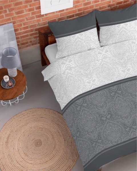 Pościel flanelowa 220x200 szara ornamenty 4950 B Flanela 2024 Pościel flanelowa 220x200 szara ornamenty 4950 B Flanela 2024