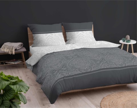Pościel flanelowa 220x200 szara ornamenty 4950 B Flanela 2024 Pościel flanelowa 220x200 szara ornamenty 4950 B Flanela 2024