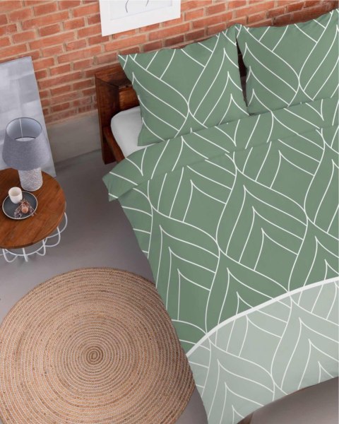 Pościel flanelowa 220x200 zielona geometria 4947 A Flanela 2024 Pościel flanelowa 220x200 zielona geometria 4947 A Flanela 2024