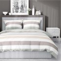 Pościel satynowa 220x200 biała kremowa szara pasy 5053A Home Satin 27