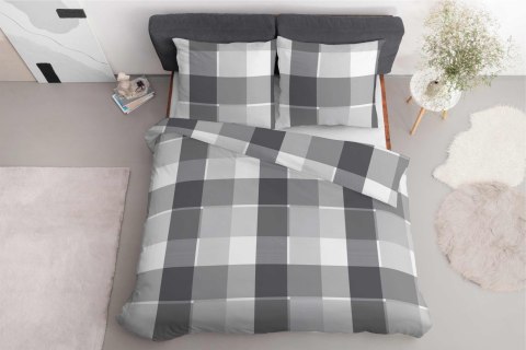 Pościel satynowa 220x200 biała szara krata 5055B Home Satin 27 Pościel satynowa 220x200 biała szara krata 5055B Home Satin 27