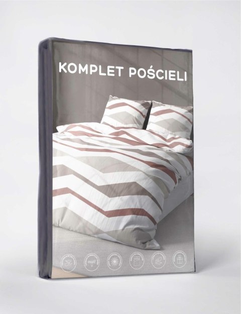 Pościel z mikrofibry 220x200 biała szara zygzak 5162 A 30 Light Pościel z mikrofibry 220x200 biała szara zygzak 5162 A 30 Light