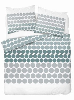Pościel z mikrofibry 220x200 biała zielona szara groszki 5160 A 30 Light