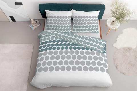 Pościel z mikrofibry 220x200 biała zielona szara groszki 5160 A 30 Light Pościel z mikrofibry 220x200 biała zielona szara groszki 5160 A 30 Light