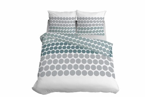 Pościel z mikrofibry 220x200 biała zielona szara groszki 5160 A 30 Light Pościel z mikrofibry 220x200 biała zielona szara groszki 5160 A 30 Light