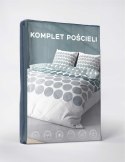 Pościel z mikrofibry 220x200 biała zielona szara groszki 5160 A 30 Light Pościel z mikrofibry 220x200 biała zielona szara groszki 5160 A 30 Light