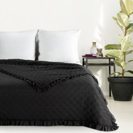 Narzuta Vanesa 170x210 czarna z falbanką Eurofirany